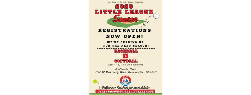2026 Spring Season Registration Now  Open!